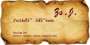 Zsikó János névjegykártya