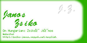 janos zsiko business card